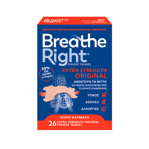 BREATHE RIGHT EXTRA STRENGHT ΡΙΝΙΚΕΣ ΤΑΙΝΙΕΣ 26ΤΜΧ