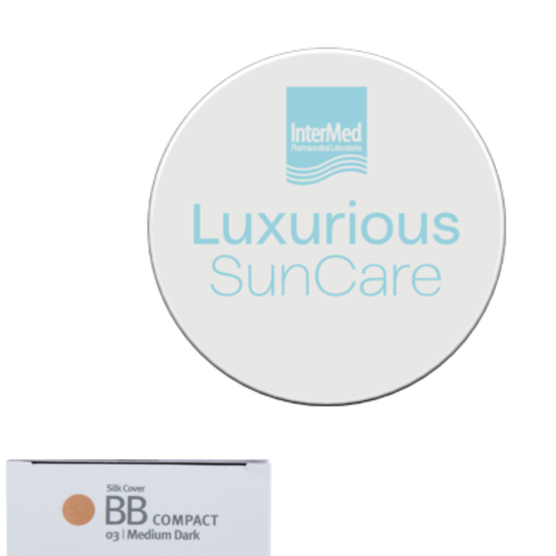 INTERMED LUXURIOUS SUNCARE SILK COVER BB COMPACT SPF50+ MEDIUM DARK (03) 12G