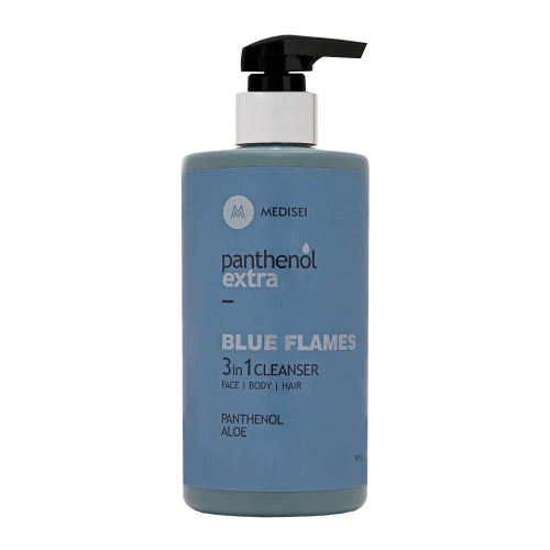 PANTHENOL EXTRA BLUE FLAMES 3IN1 ΑΝΔΡΙΚΟ ΚΑΘΑΡΙΣΤΙΚΟ ΓΙΑ ΠΡΟΣΩΠΟ, ΣΩΜΑ & ΜΑΛΛΙΑ 500ML