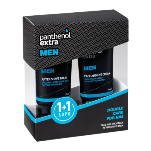 PANTHENOL EXTRA PROMO MEN DOUBLE CARE FACE & EYE CREAM 75ML & ΔΩΡΟ AFTER SHAVE BALM 75ML