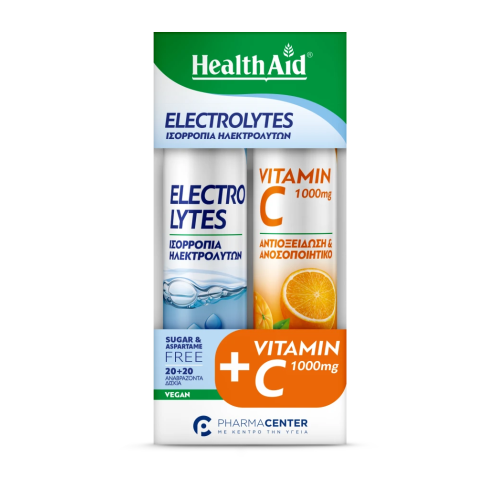 HEALTH AID PROMO ELECTROLYTES 20 ΑΝΑΒΡΑΖΟΝΤΑ ΔΙΣΚΙΑ & VITAMIN C 1000MG 20 ΑΝΑΒΡΑΖΟΝΤΑ ΔΙΣΚΙΑ