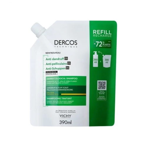 VICHY DERCOS ANTI DANDRUFF DS ECO REFILL ΚΑΤΑ ΤΗΣ ΠΙΤΥΡΙΔΑΣ ΓΙΑ ΞΗΡΑ ΜΑΛΛΙΑ 390ML