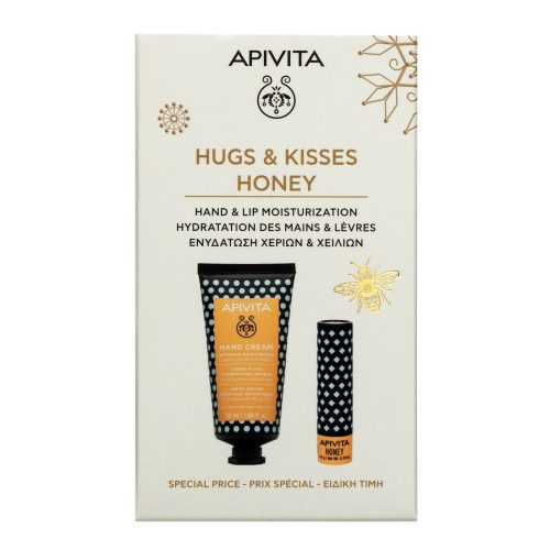 APIVITA PROMO HUGS & KISSES HONEY ΚΡΕΜΑ ΧΕΡΙΩΝ 50ML & LIP CARE 4.4G
