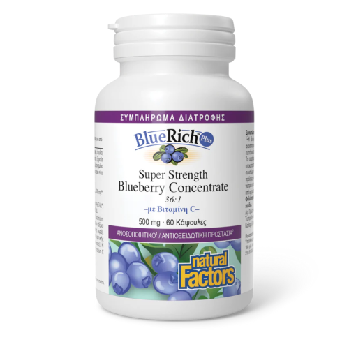 NATURAL FACTORS BLUERICH PLUS SUPER STRENGTH BLUEBERRY CONCENTRATE 60CAPS
