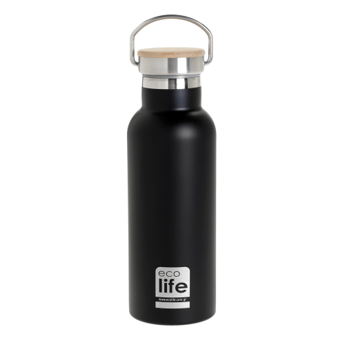ECO LIFE BAMBOO LID BLACK THERMOS 500ML