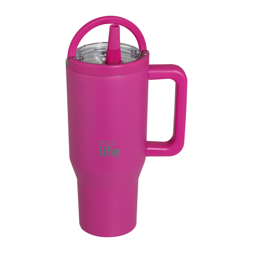 ECO LIFE 2HANDLES LID TUMBLER NEON MAGENTA 900ML