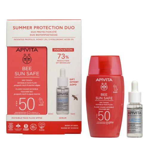 APIVITA PROMO BEE SUN SAFE SUMMER PROTECTION DUO DRY TOUCH FACE FLUID SPF50 50ML & ΔΩΡΟ HA5 HONEY REPAIR SERUM 10ML