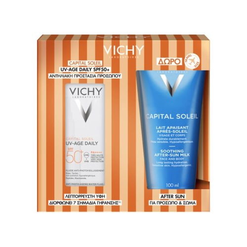 VICHY CAPITAL SOLEIL PROMO ΑΝΤΗΛΙΑΚΟ UV-AGE DAILY SPF50+ 40ML & ΔΩΡΟ AFTER SUN ΠΡΟΣΩΠΟ & ΣΩΜΑ 100ML