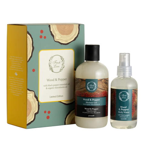 FRESH LINE PROMO WOOD & PEPPER SHOWER GEL 300ML & BODY WATER 150ML