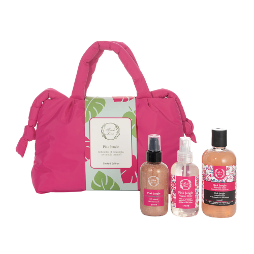 FRESH LINE PROMO PINK JUNGLE SHOWER GEL 300ML & SHIMMERING BODY OIL 150ML & BODY WATER 150ML & ΤΣΑΝΤΑ