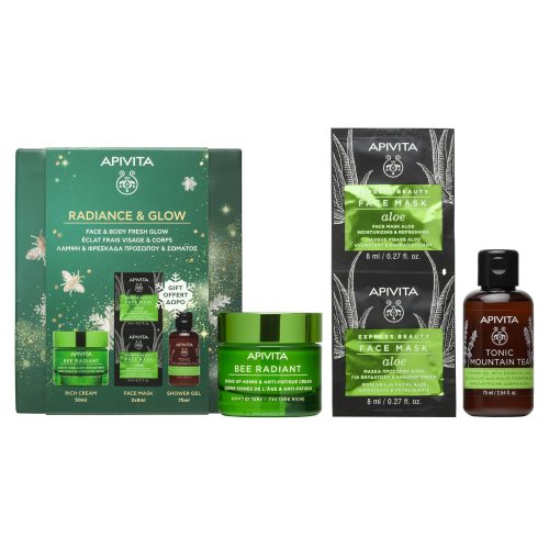 APIVITA PROMO BEE RADIANT RICH ΚΡΕΜΑ-GEL 50ML & ΜΑΣΚΑ ΠΡΟΣΩΠΟΥ MASK ALOE 2X8ML & ΑΦΡΟΛΟΥΤΡΟ MOUNTAIN TEA 75ML