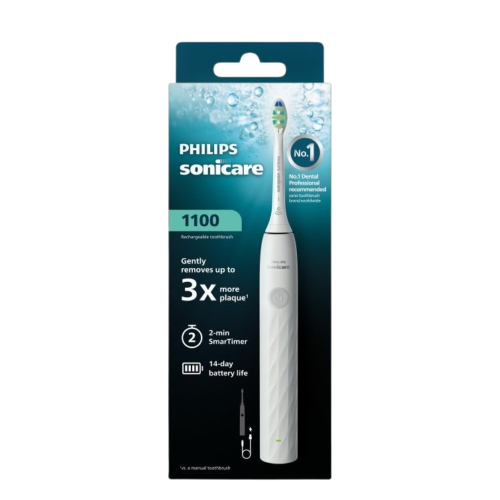 PHILIPS SONICARE 1100 ΛΕΥΚΗ ΕΠΑΝΑΦΟΡΤΙΖΟΜΕΝΗ ΗΛΕΚΤΡΙΚΗ ΟΔΟΝΤΟΒΟΥΡΤΣΑ 1ΤΜΧ