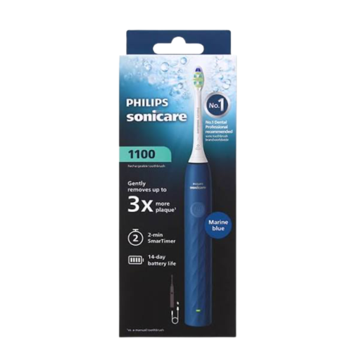 PHILIPS SONICARE 1100 ΜΠΛΕ ΕΠΑΝΑΦΟΡΤΙΖΟΜΕΝΗ ΗΛΕΚΤΡΙΚΗ ΟΔΟΝΤΟΒΟΥΡΤΣΑ 1ΤΜΧ